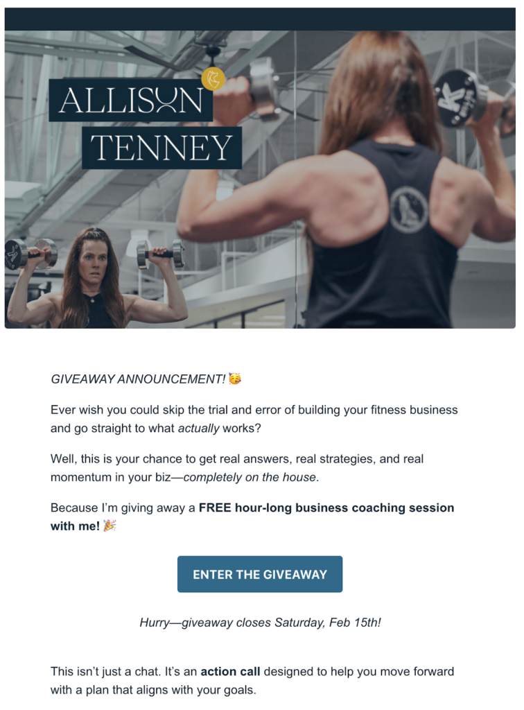 Allison Tenney email screenshot