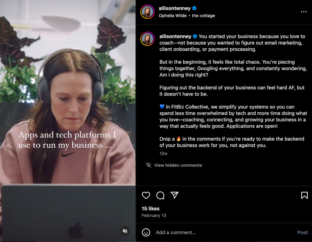 Allison Tenney Instagram screenshot